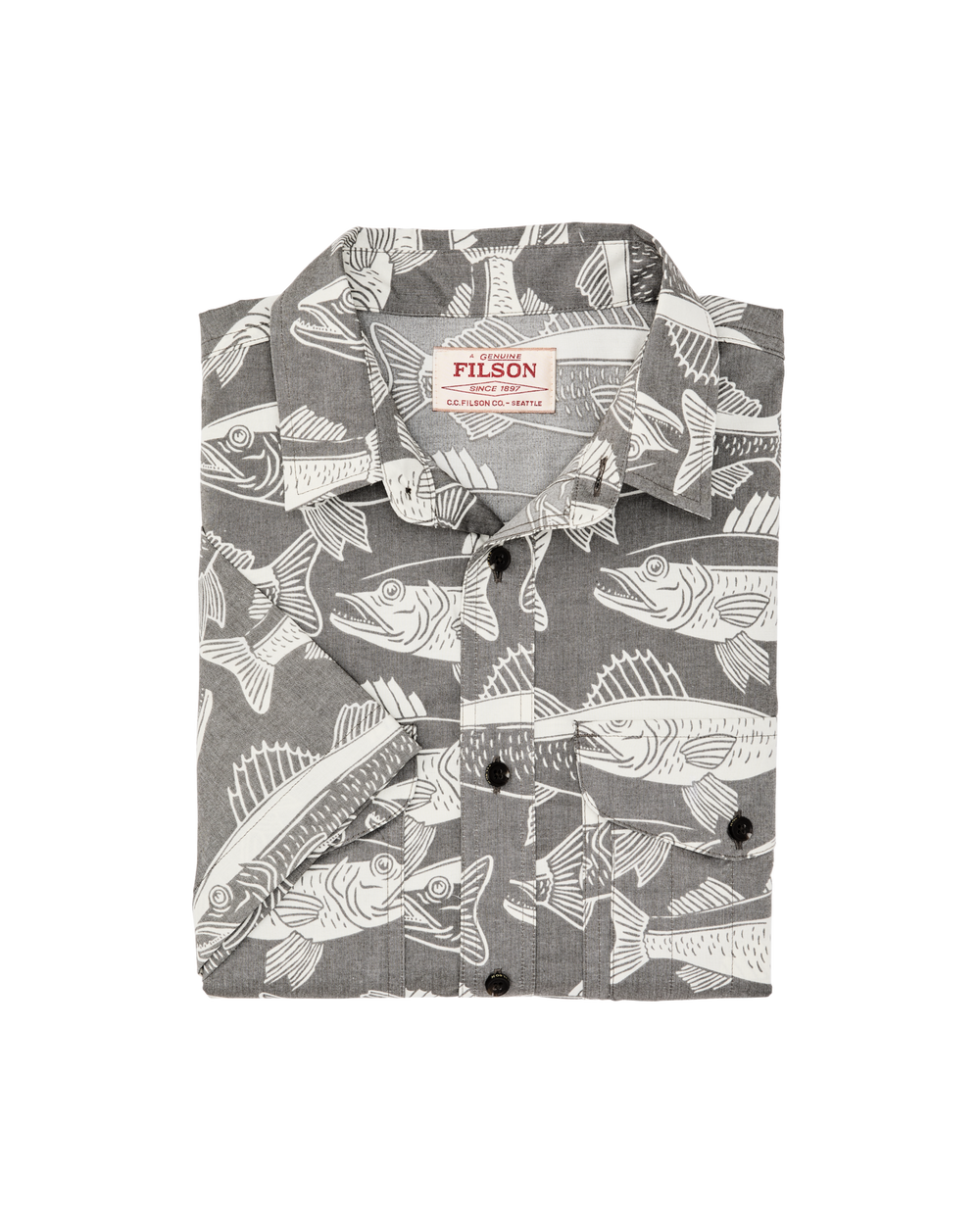 Alternate view of the Filson Twin Lakes Short Sleeve Sport Shirt - Beluga / Print