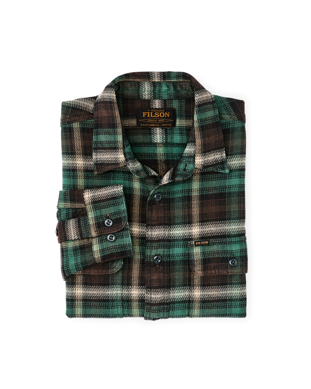 Vintage Flannel Work Shirt - Brown / Cream / Multi Plaid