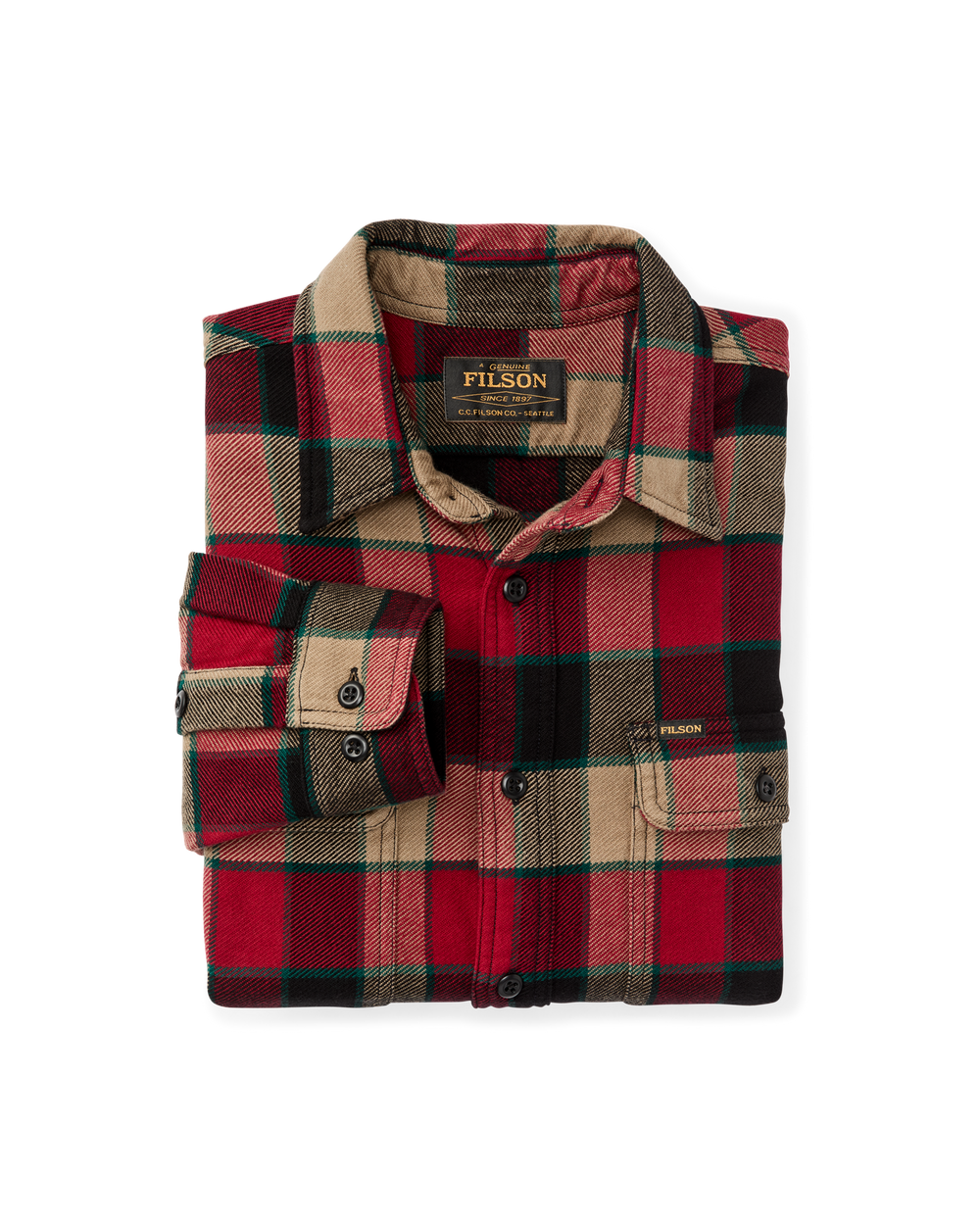 Vintage Flannel Work Shirt - Red / Cream Plaid