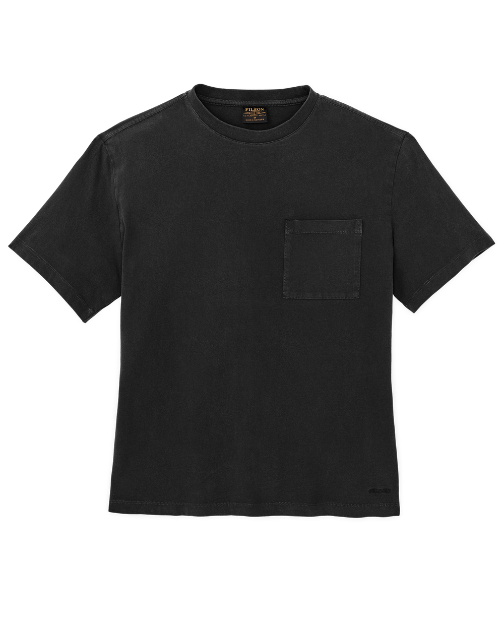 Front-facing image of the Filson Women's Short Sleeve Pocket Tee - Faded Black