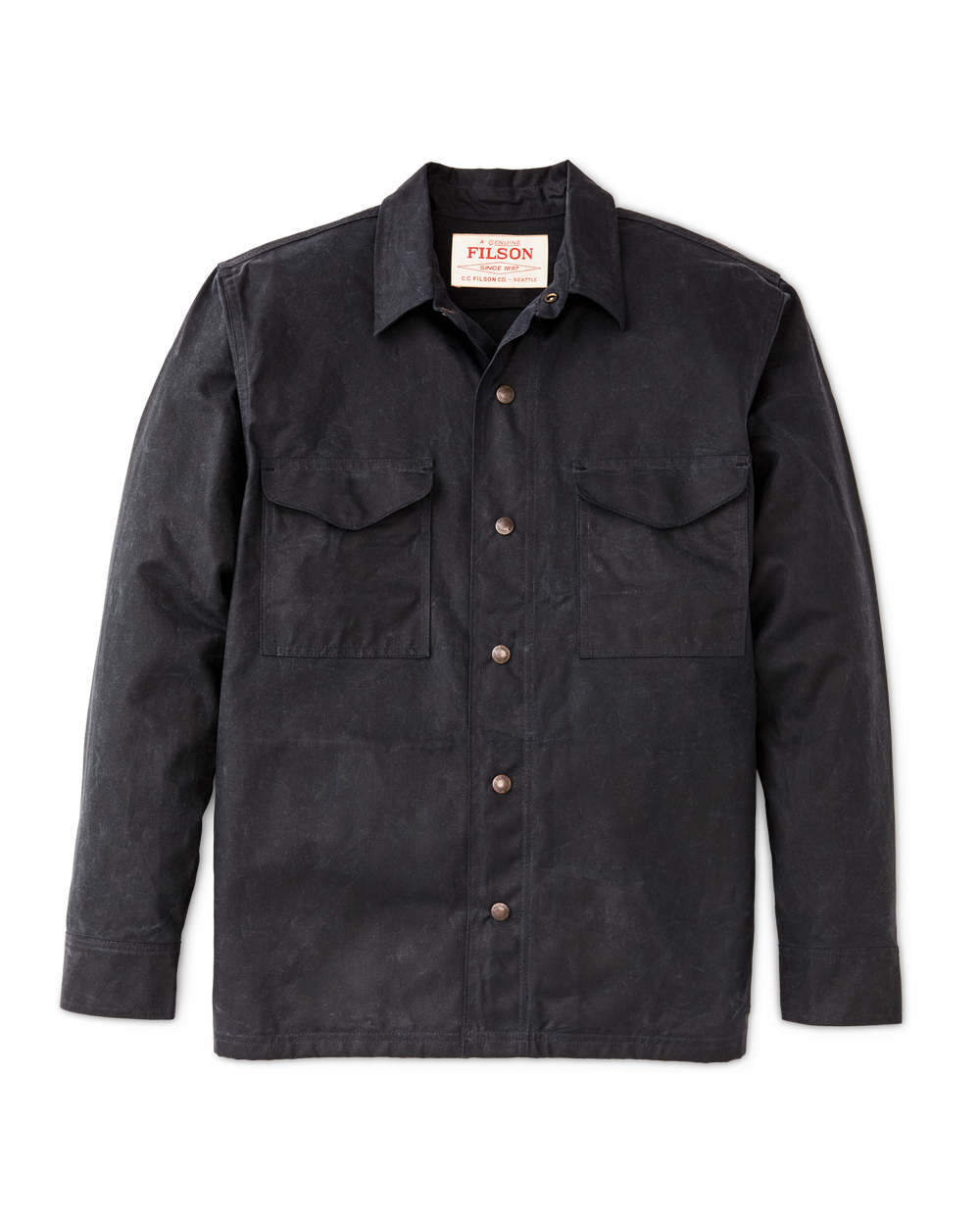 Front-facing image of the Filson Eagle Harbor Jac-shirt - Navy