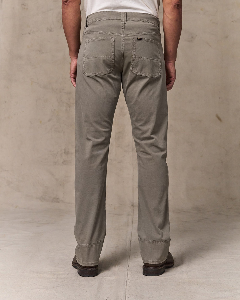 image of a model wearing Filson's Granite Mountain 5-pocket Pants - Hawk Brown