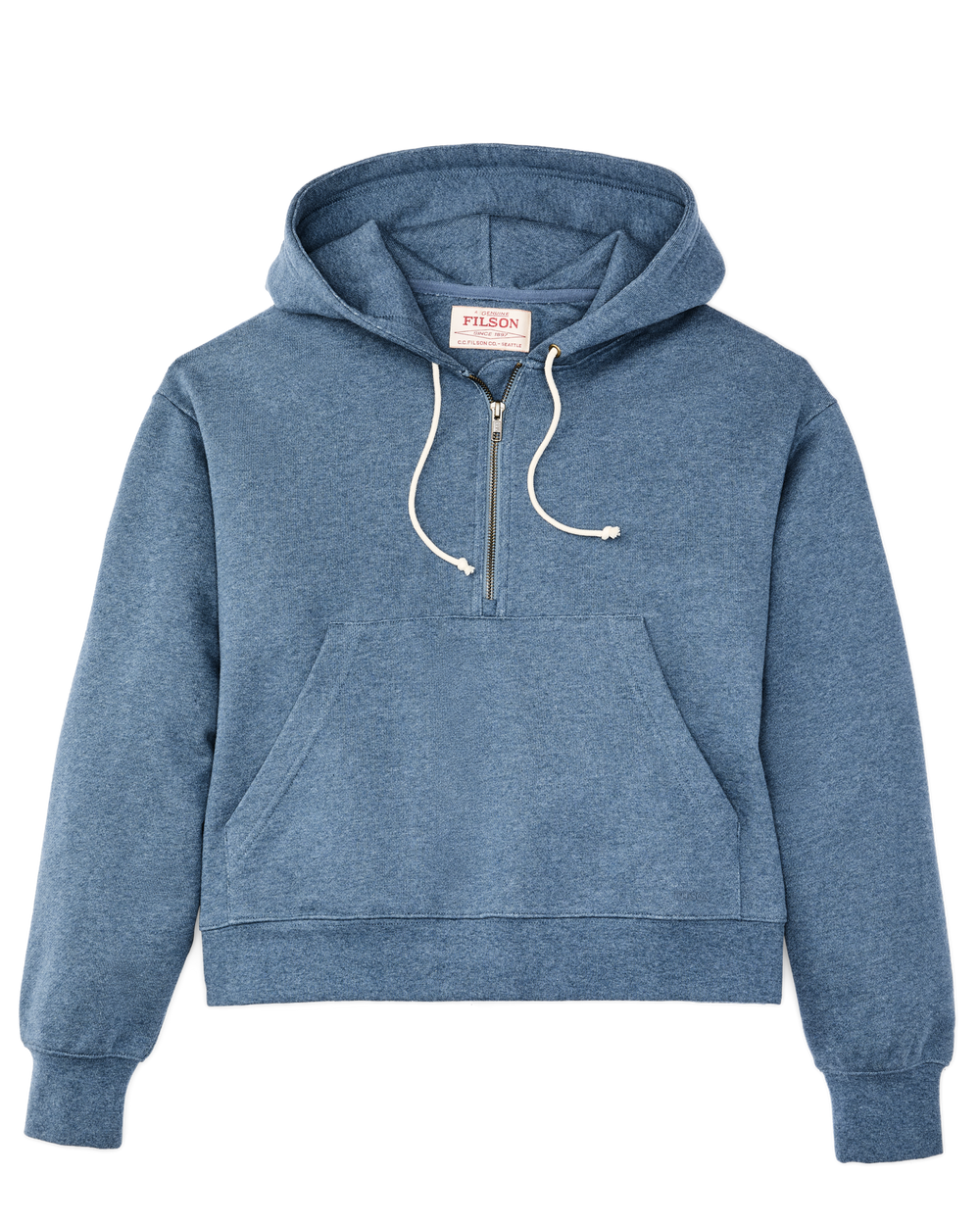 Women's French Terry Half-zip Hoodie - Light Blue