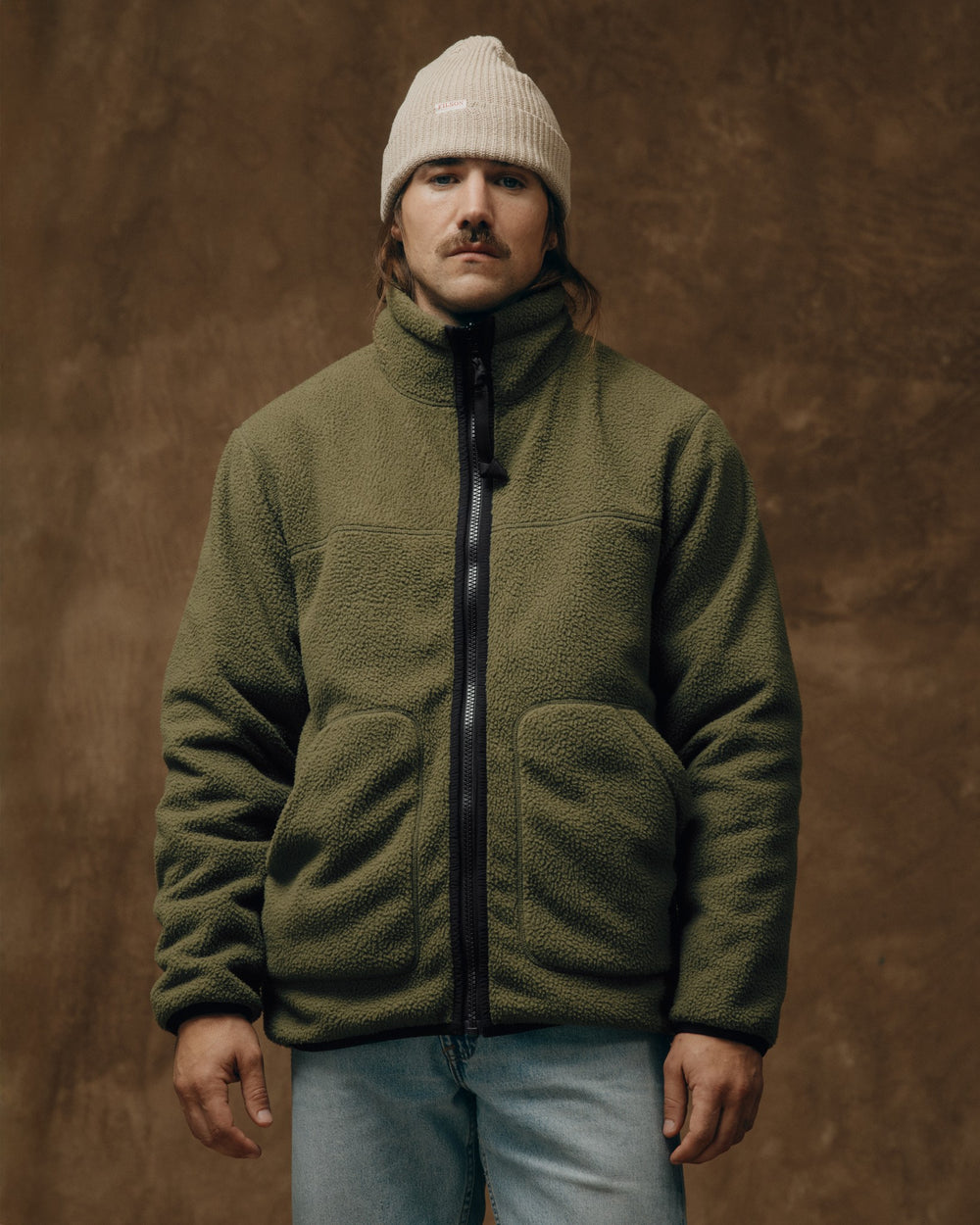 Reversible Pile Fleece Jacket - Dark Olive Drab