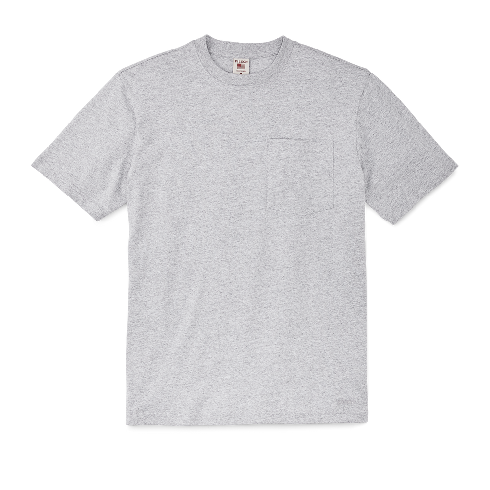 Front-facing image of the Filson Pioneer Pocket T-shirt - Heather Gray